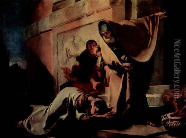 The repudiation of Hagar Oil Painting - Giovanni Battista Tiepolo