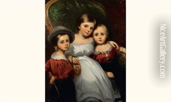 Portrait De Famille Oil Painting - Jean-Hilaire Belloc