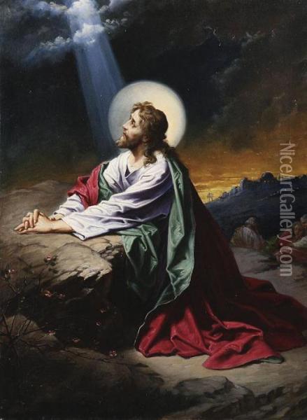 Christ In Gethsemane Oil Painting - Heinrich Hofmann