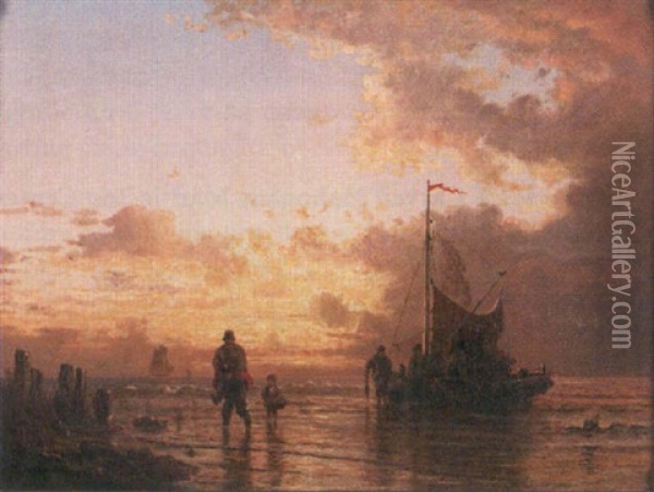 The Fisherman's Return Oil Painting - Andreas Achenbach