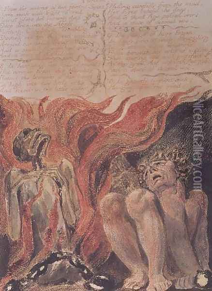 Book of Urizen- 'from the caverns of his jointed spine', 1794 Oil Painting - William Blake