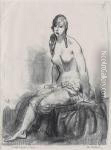 Morning, 
Nude Sketch Oil Painting - George Wesley Bellows
