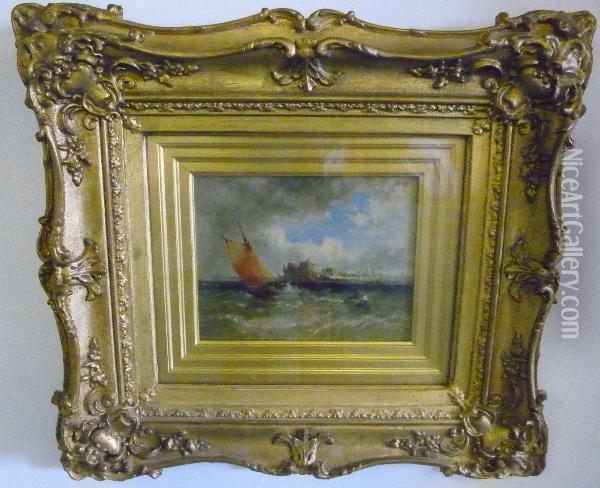 Sailing Vessels On A Choppy Sea Oil Painting - Edwin Hayes