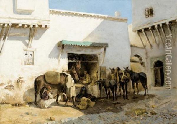 Schmied In Tanger. Oil Painting - Armand Point