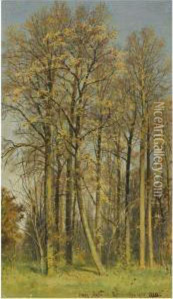 Rowan Trees In Autumn Oil Painting - Ivan Shishkin