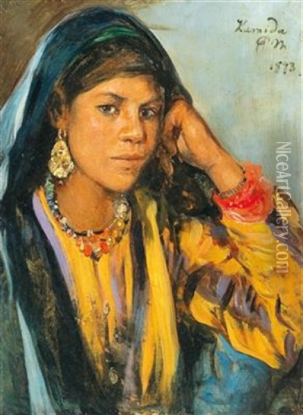 Hamida Oil Painting - Paul Friedrich Meyerheim