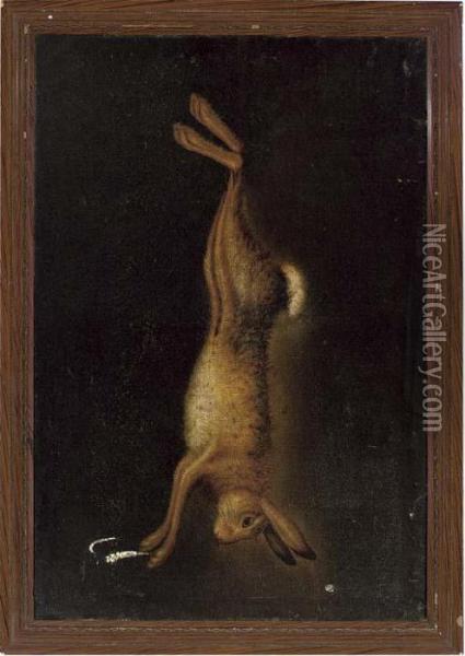 A Hanging Hare Oil Painting - Benjamin Blake