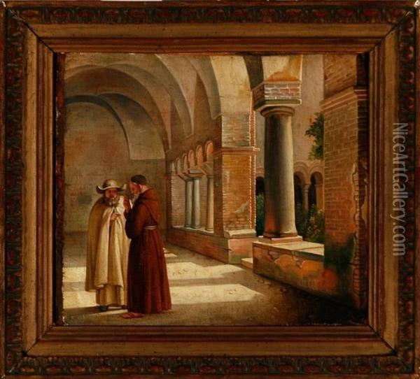 A Cloister In San Lorenzo Fuori Oil Painting - William Copy