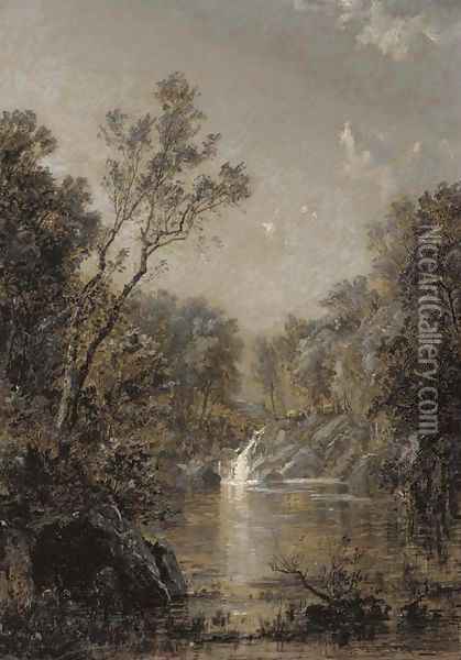 The Waterfall Oil Painting - Jasper Francis Cropsey