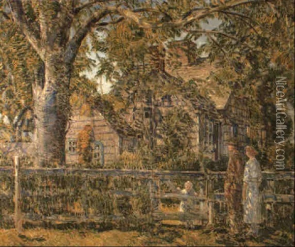 Old Mulford House, Easthampton Oil Painting - Childe Hassam