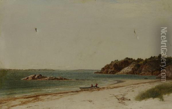 Study For View Of The Beach At Beverly, Massachusetts Oil Painting - John Frederick Kensett