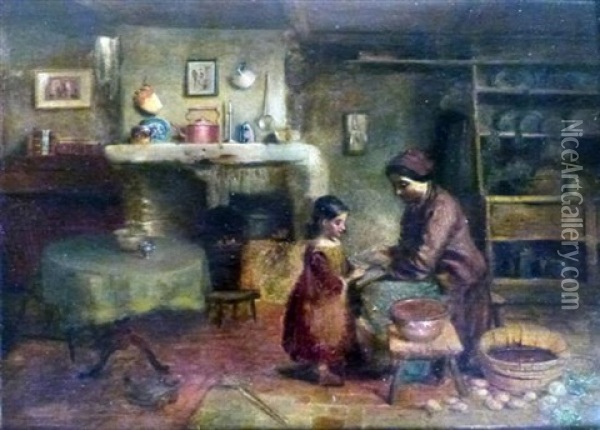 The Cottagers Home Oil Painting - Thomas Faed