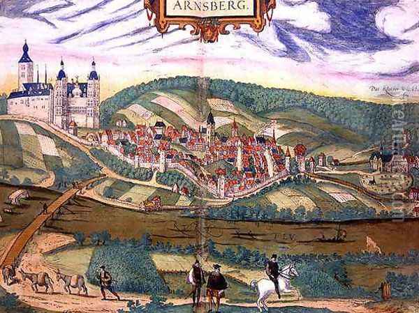 Map of Arnsberg form Civitates Orbis Terrarum Oil Painting - Joris Hoefnagel