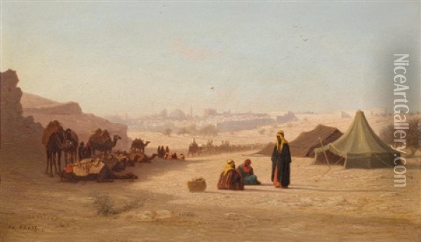 Vue De Jerusalem, Par La Porte De Damas Oil Painting - Charles Theodore (Frere Bey) Frere