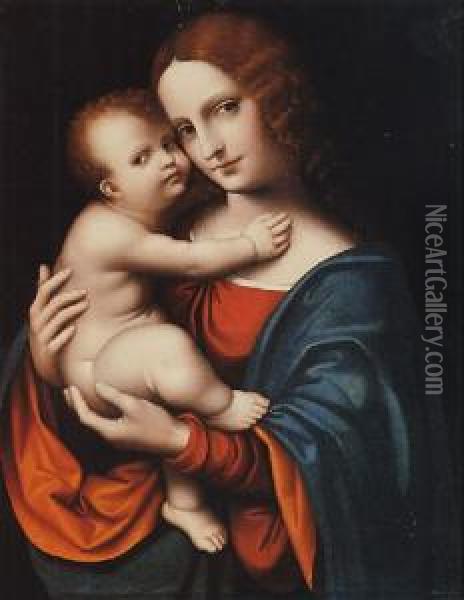 Madonna Embracing The Christ Child Oil Painting - Giampietrino