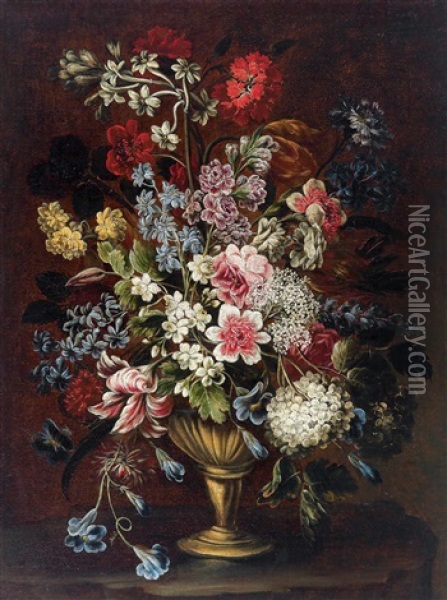 Blumenstraus In Einer Vase Oil Painting - Bartolommeo Bimbi