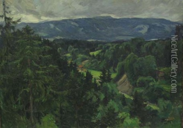 Summer Landscape Oil Painting - Hans von Hayek