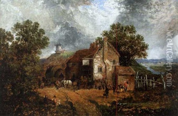 At The Travellers' Rest Inn Oil Painting - James Holland