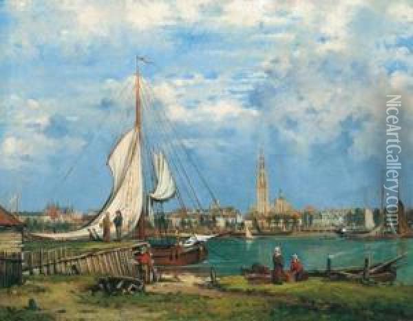 Ansicht Von Antwerpen Oil Painting - Louis Pulinckx