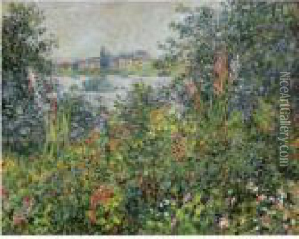 Fleurs A Vetheuil Oil Painting - Claude Oscar Monet