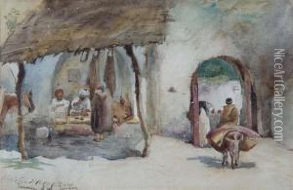 Arab Scene In Tangier Oil Painting - Christina Paterson Ross