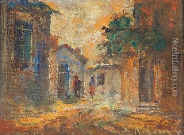 Village Scenes Oil Painting - Charalambos Paleologos