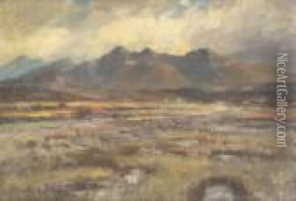 Near Glenbeigh, Co. Kerry Oil Painting - John Crampton Walker