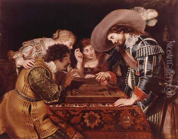 The Game of Backgammon Oil Painting - Cornelis De Vos