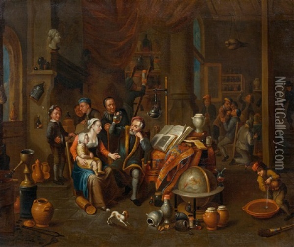 An Interior Scene With A Visit To The Doctor Oil Painting - Gerard Thomas
