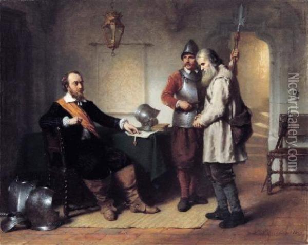 Het Reglement (1859) Oil Painting - Lambertus Lingeman