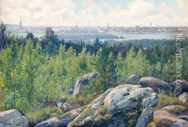 View Of Riga Oil Painting - Konstantin Yakovlevich Kryzhitsky