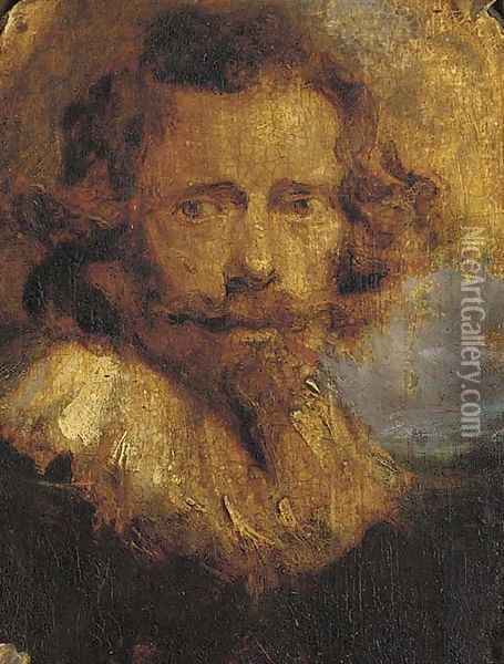 Portrait of a gentleman, small bust-length Oil Painting - Sir Anthony Van Dyck