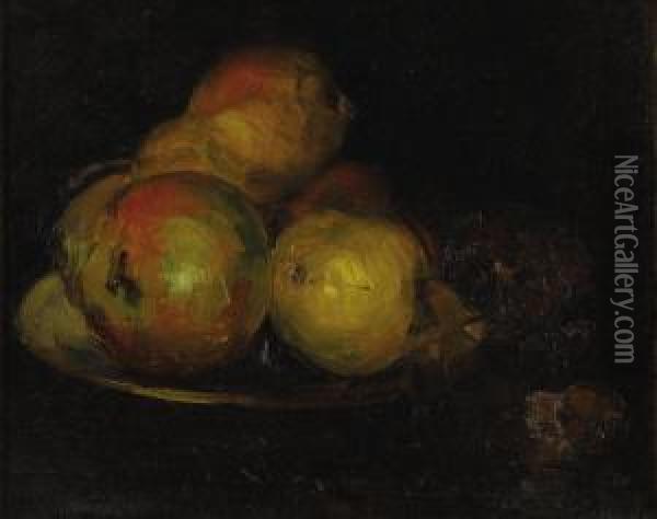 Still Life With Apples Oil Painting - Frank Duveneck