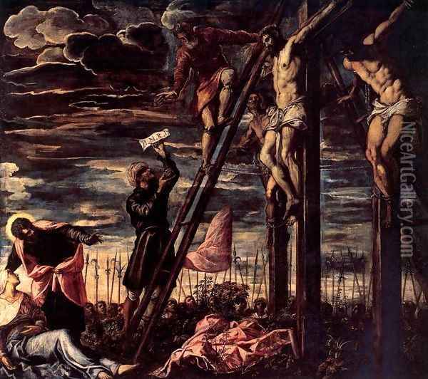 The Crucifixion of Christ Oil Painting - Jacopo Tintoretto (Robusti)