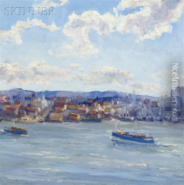 Connecticut Harbor Oil Painting - Paul E. Saling