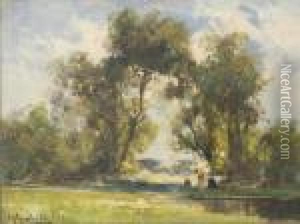 Paesaggio Oil Painting - Cesare Gheduzzi