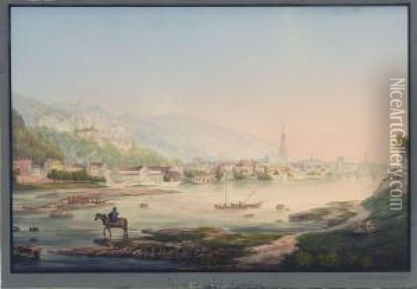 Vue De La Ville De Heidelberg Oil Painting - Ludwig Bleuler