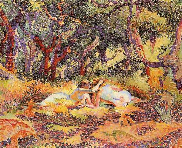 The Forest Oil Painting - Henri Edmond Cross