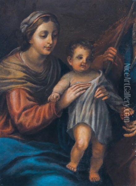 Madonna Mit Kind Oil Painting - Girolamo da Carpi