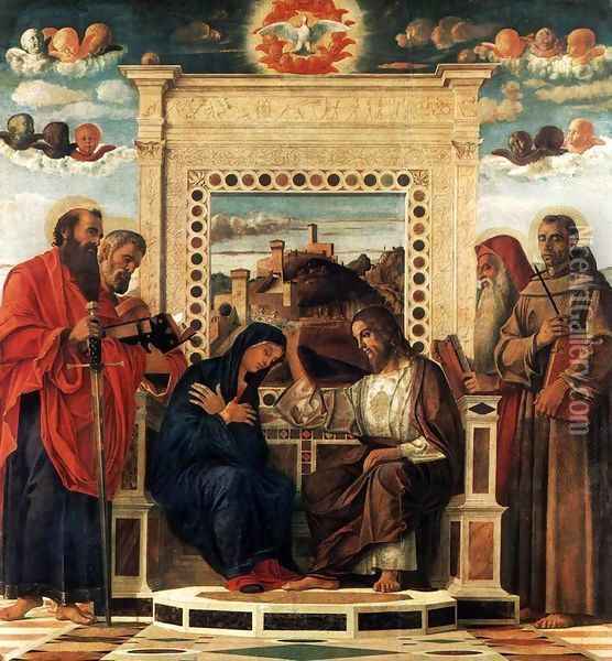 Pesaro Altarpiece Oil Painting - Giovanni Bellini