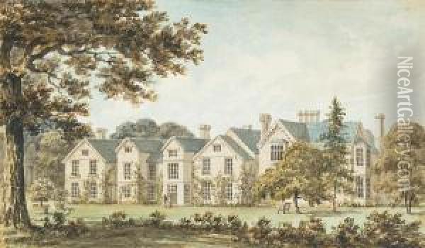 View Of A Gabled Country House Oil Painting - Humphrey Repton