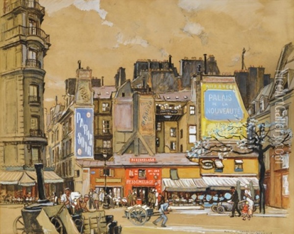 Paris, Place St. Andre Des Arts Oil Painting - Andar Szekely von Doba