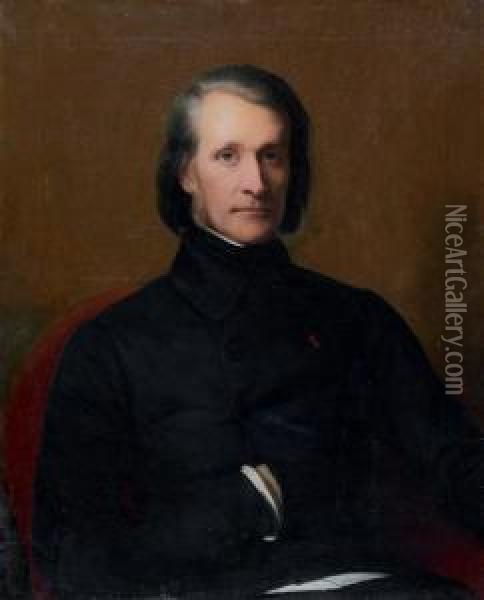 Portrait De Frans Liszt (1811 - 1886) Oil Painting - Henry Schaffer