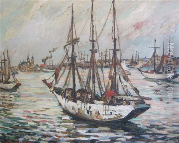 Le Port De Bordeaux Oil Painting - Pierre Dumont