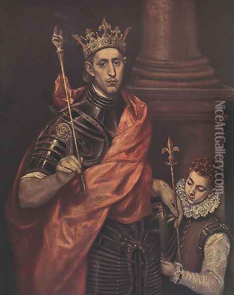 A Saintly King Oil Painting - El Greco (Domenikos Theotokopoulos)