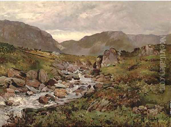 Capel Curig, North Wales Oil Painting - Alfred de Breanski