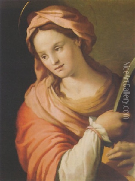 Saint Catherine Oil Painting - Daniele (da Volterra) Ricciarelli