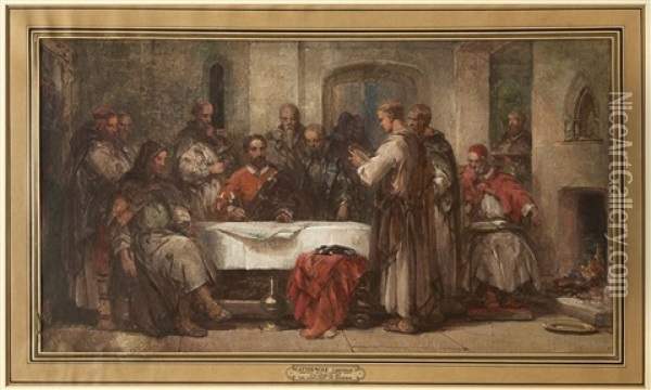 Cristovao Colombo No Convento De La Rabida Oil Painting - Cristovao de Figueiredo