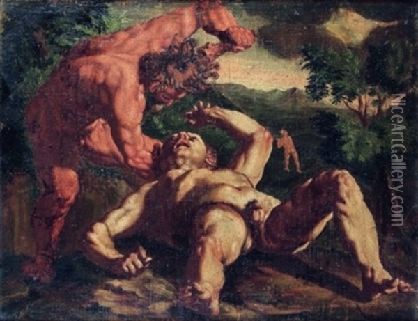 Cain Et Abel Oil Painting - Cornelis Cornelisz Van Haarlem