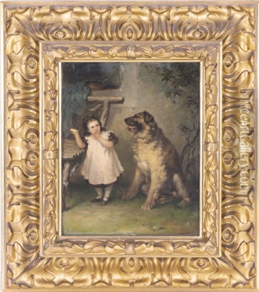 Madchen Und Hund Oil Painting - Rudolf Wimmer
